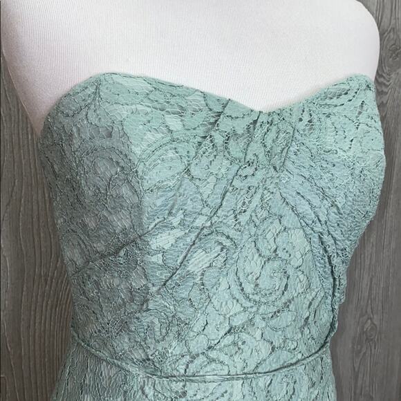 J. Crew Mint Lace Overlay Strapless Dress 2 - Picture 2 of 7